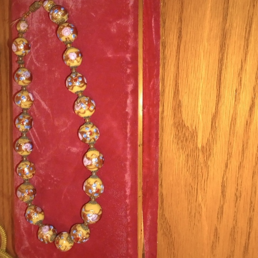 Vintage Antique Murano Glass Bead Necklace